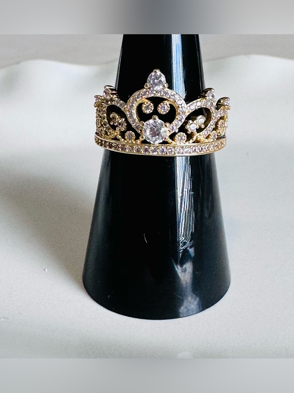 ✨Bomb Party Vermeil Ring Size 8 “A Crowned Affair” CZ .925 Sterling Silver Gold - Picture 2 of 3